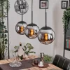 Gastor Suspension, Boule lumineuse Chrome, Fumé, 3 lumières