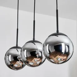 Gastor Suspension, Boule lumineuse Chrome, Fumé, 3 lumières