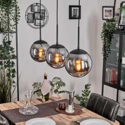 Gastor Suspension, Boule lumineuse Clair, Fumé, 3 lumières