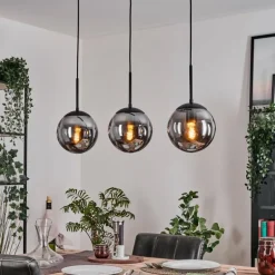 Gastor Suspension, Boule lumineuse Clair, Fumé, 3 lumières