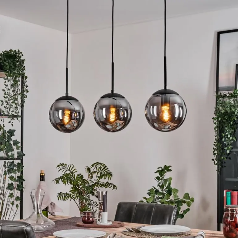 Gastor Suspension, Boule lumineuse Clair, Fumé, 3 lumières