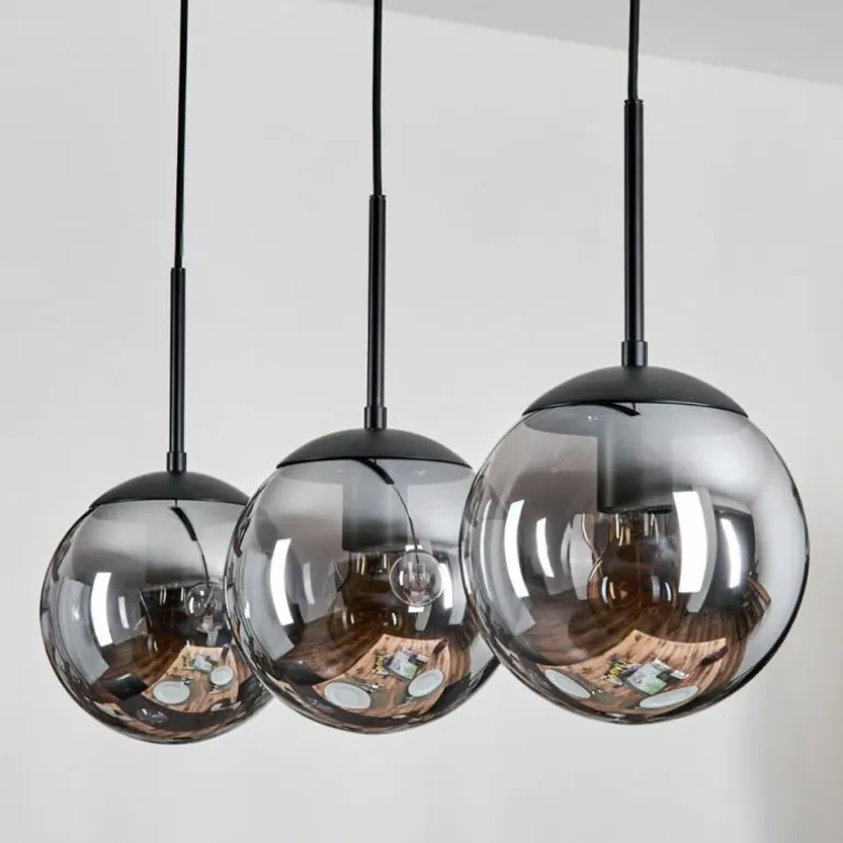 Gastor Suspension, Boule lumineuse Clair, Fumé, 3 lumières