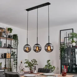 Gastor Suspension, Boule lumineuse Clair, Fumé, 3 lumières