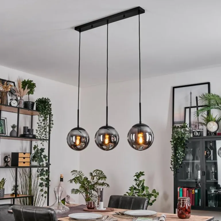 Gastor Suspension, Boule lumineuse Clair, Fumé, 3 lumières