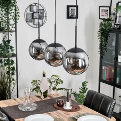 Gastor Suspension, Boule lumineuse Clair, Fumé, 3 lumières