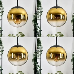 Gastor Suspension, Boule lumineuse Or, Clair, 3 lumières