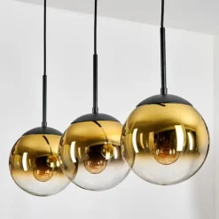 Gastor Suspension, Boule lumineuse Or, Clair, 3 lumières