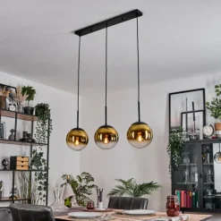 Gastor Suspension, Boule lumineuse Or, Clair, 3 lumières