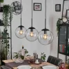 Gastor Suspension, Boule lumineuse Noir, 3 lumières