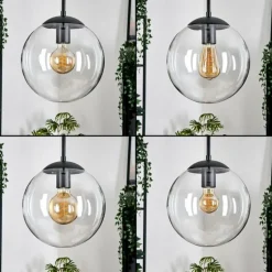 Gastor Suspension, Boule lumineuse Noir, 3 lumières