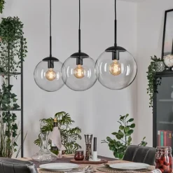 Gastor Suspension, Boule lumineuse Noir, 3 lumières