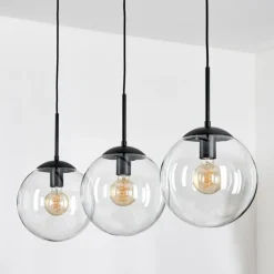 Gastor Suspension, Boule lumineuse Noir, 3 lumières
