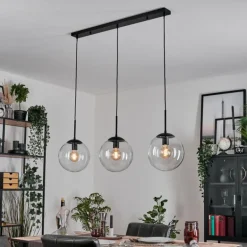 Gastor Suspension, Boule lumineuse Noir, 3 lumières