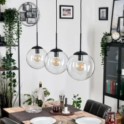 Gastor Suspension, Boule lumineuse Noir, 3 lumières