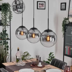 Gastor Suspension, Boule lumineuse Noir, 3 lumières