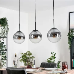 Gastor Suspension, Boule lumineuse Noir, 3 lumières