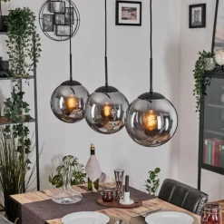Gastor Suspension, Boule lumineuse Noir, 3 lumières