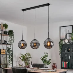 Gastor Suspension, Boule lumineuse Noir, 3 lumières