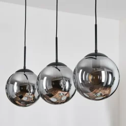 Gastor Suspension, Boule lumineuse Noir, 3 lumières
