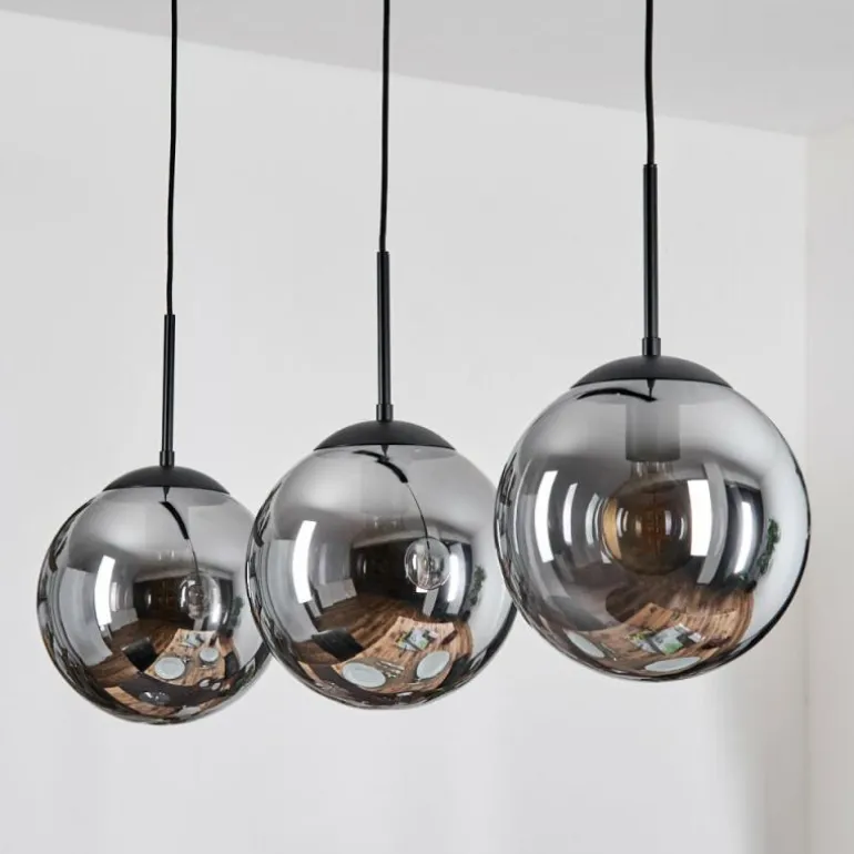 Gastor Suspension, Boule lumineuse Noir, 3 lumières