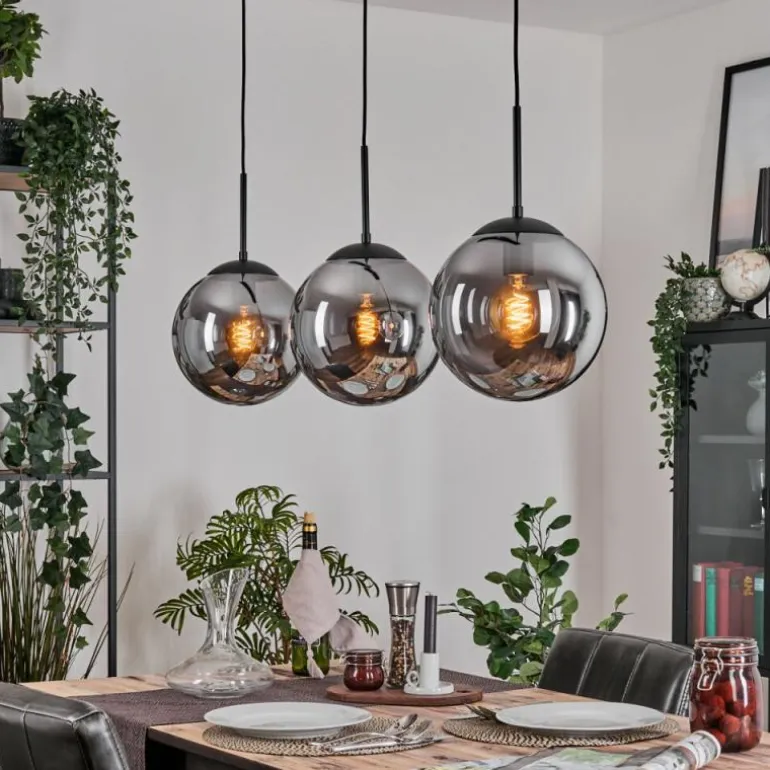 Gastor Suspension, Boule lumineuse Noir, 3 lumières