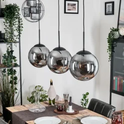 Gastor Suspension, Boule lumineuse Noir, 3 lumières
