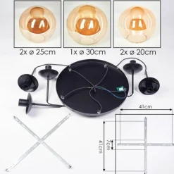 Gastor Suspension, Boule lumineuse 45 cm Noir, 5 lumières