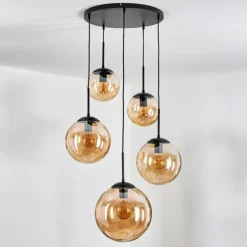 Gastor Suspension, Boule lumineuse 45 cm Noir, 5 lumières