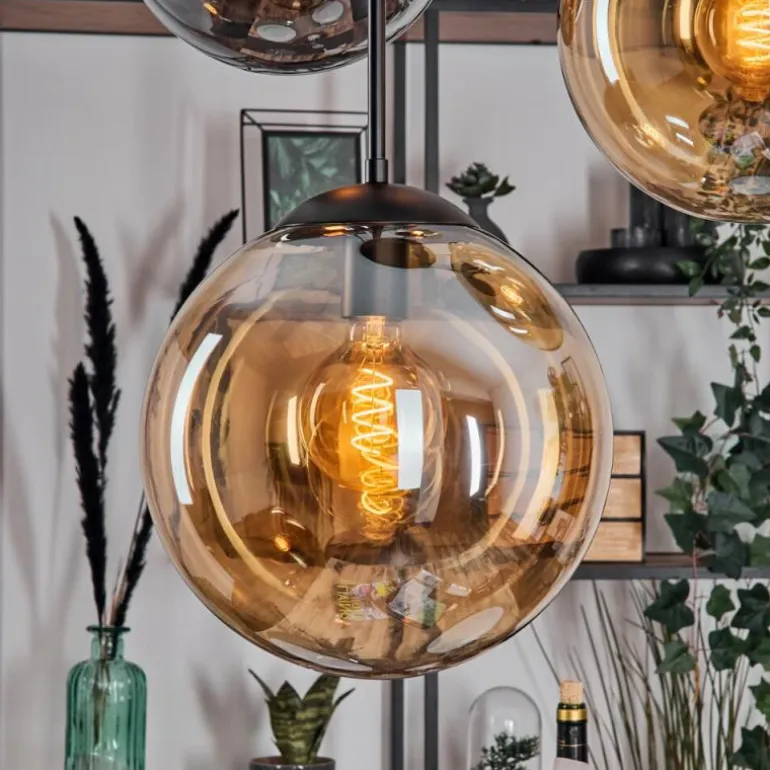 Gastor Suspension, Boule lumineuse 45 cm Noir, 5 lumières