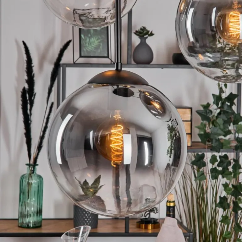 Gastor Suspension, Boule lumineuse 45 cm Noir, 5 lumières