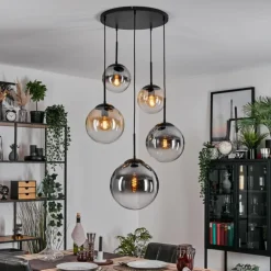 Gastor Suspension, Boule lumineuse 45 cm Noir, 5 lumières