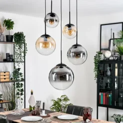Gastor Suspension, Boule lumineuse 45 cm Noir, 5 lumières