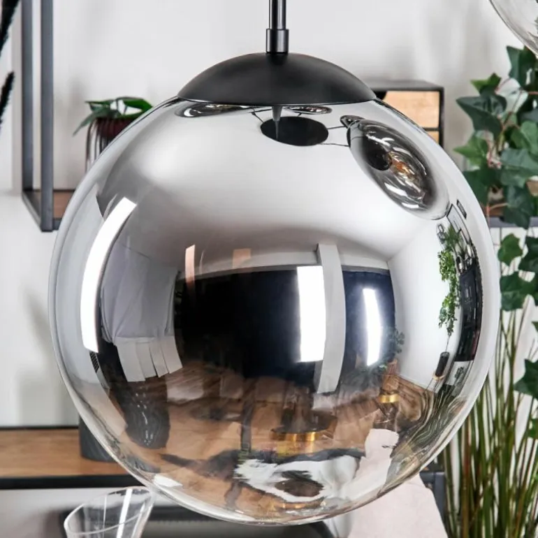 Gastor Suspension, Boule lumineuse 45 cm Noir, 5 lumières