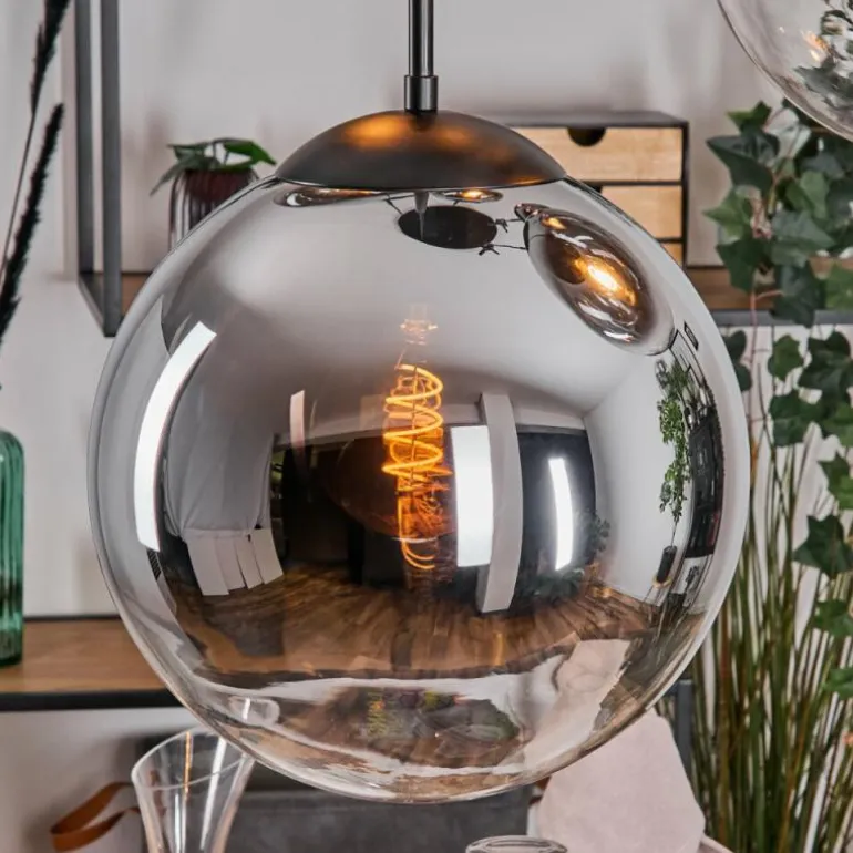 Gastor Suspension, Boule lumineuse 45 cm Noir, 5 lumières