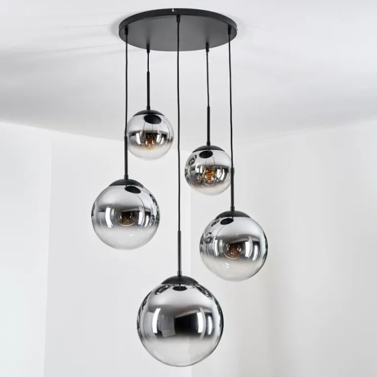 Gastor Suspension, Boule lumineuse 45 cm Noir, 5 lumières