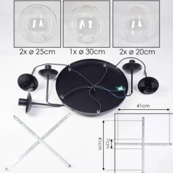 Gastor Suspension, Boule lumineuse 45 cm Noir, 5 lumières