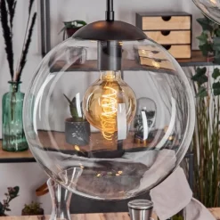 Gastor Suspension, Boule lumineuse 45 cm Noir, 5 lumières