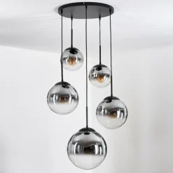 Gastor Suspension, Boule lumineuse 45 cm Noir, 5 lumières