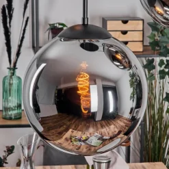 Gastor Suspension, Boule lumineuse 45 cm Noir, 5 lumières