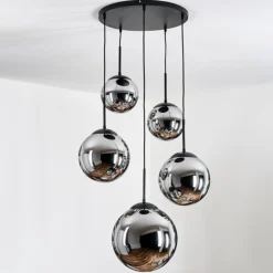 Gastor Suspension, Boule lumineuse 45 cm Noir, 5 lumières