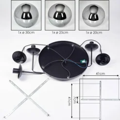 Gastor Suspension, Boule lumineuse 45 cm Noir, 5 lumières