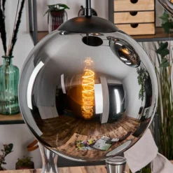 Gastor Suspension, Boule lumineuse 45 cm Noir, 5 lumières