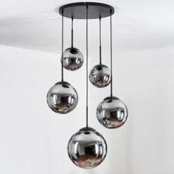 Gastor Suspension, Boule lumineuse 45 cm Noir, 5 lumières