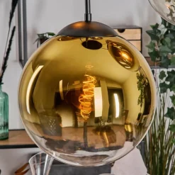 Gastor Suspension, Boule lumineuse 45 cm Noir, 5 lumières