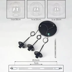 Gastor Suspension, Boule lumineuse Clair, 3 lumières