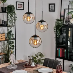 Gastor Suspension, Boule lumineuse Ambre, Clair, 3 lumières