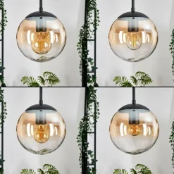 Gastor Suspension, Boule lumineuse Ambre, Clair, 3 lumières