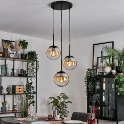 Gastor Suspension, Boule lumineuse Ambre, Clair, 3 lumières