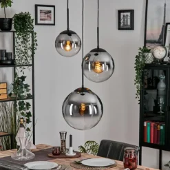 Gastor Suspension, Boule lumineuse Clair, Fumé, 3 lumières