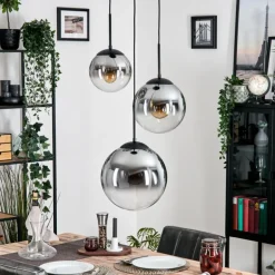 Gastor Suspension, Boule lumineuse Clair, Fumé, 3 lumières